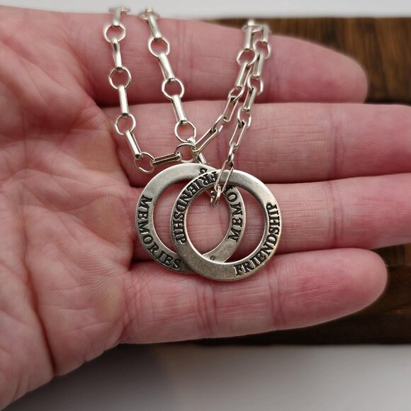 Jewelry - 7 Inch Sterling Silver Friendship Memories Charms Bracelet A910